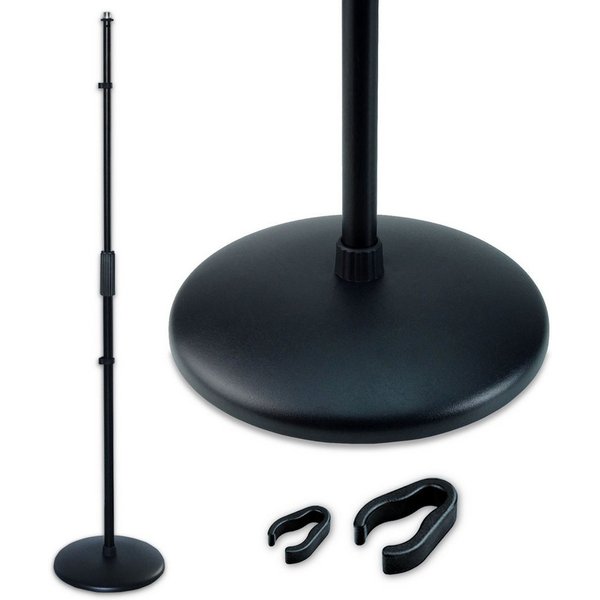 keepdrum Mikrofonständer keepdrum Mikrofonständer MS015 gerade Bauweise mit rundem Sockel, (Mikrofonständer), Ausziehbarer Mikrofonständer mit rundem Sockel