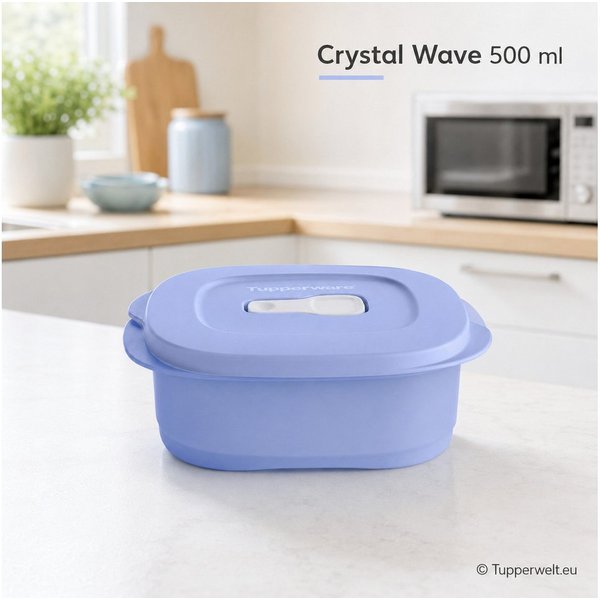 TUPPERWARE Mikrowellenteller Tupperware CrystalWave 500ml hellblau