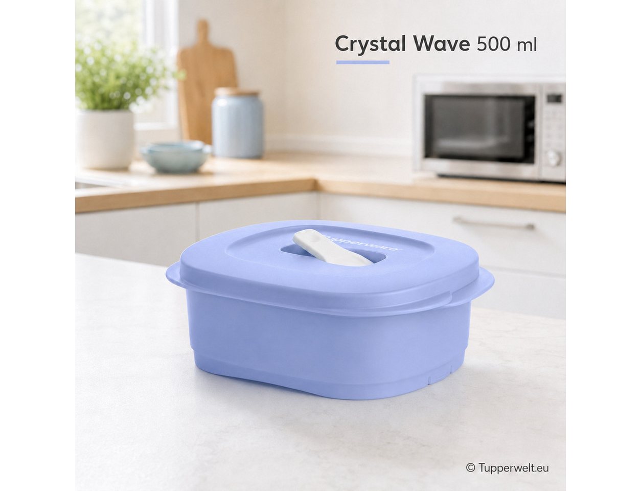 TUPPERWARE Mikrowellenteller Tupperware CrystalWave 500ml hellblau – Bild 2 von 2