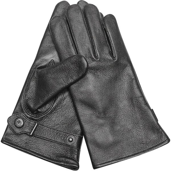 Mil-Tec Lederhandschuhe Bundeswehr Lederhandschuhe gefüttert schwarz Gefüttert