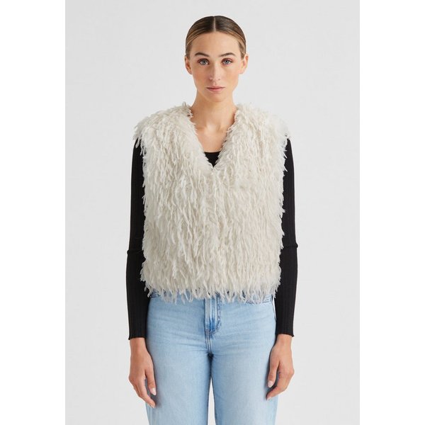 MILESTONE Fellimitatweste MSMichelle Damen Kunstfellweste elegant, feminin lockere Passform