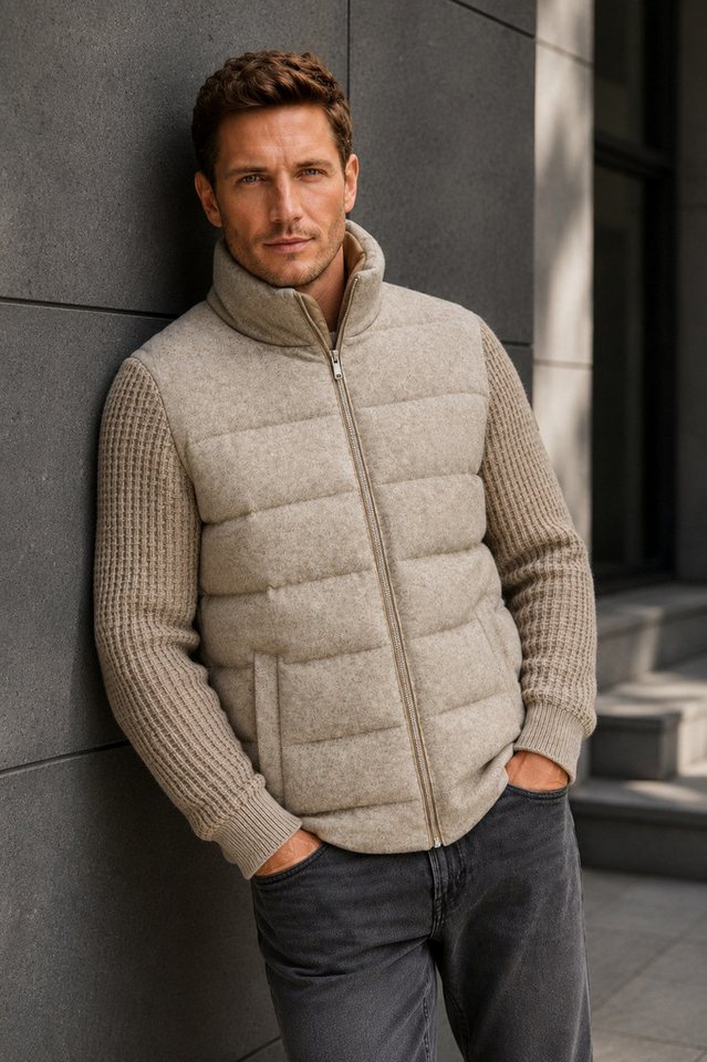 MILESTONE Hybridjacke MSChester Steppjacke mit Strickelementen in Jersey Qualität aus Wollmischung – Bild 2 von 5