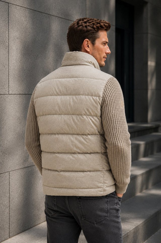 MILESTONE Hybridjacke MSChester Steppjacke mit Strickelementen in Jersey Qualität aus Wollmischung – Bild 4 von 5