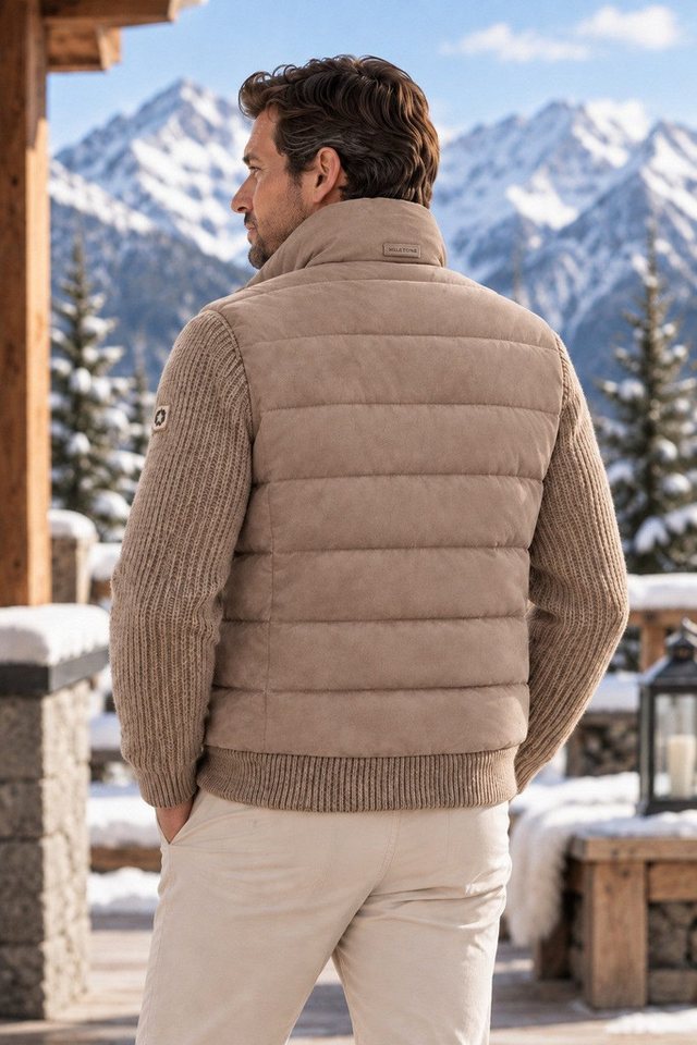 MILESTONE Hybridjacke MSDean edles Microvelours, atmungsaktiv, wasserabweisend mit Strickelementen – Bild 3 von 5