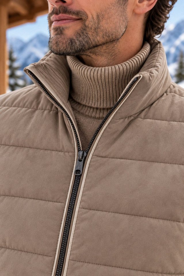 MILESTONE Hybridjacke MSDean edles Microvelours, atmungsaktiv, wasserabweisend mit Strickelementen – Bild 4 von 5