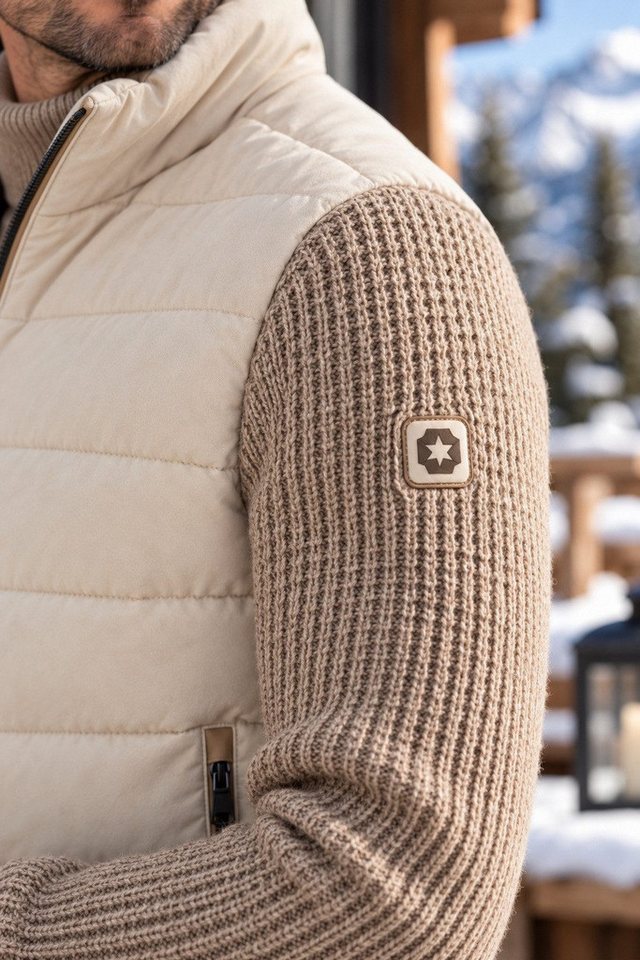 MILESTONE Hybridjacke MSDean edles Microvelours, atmungsaktiv, wasserabweisend mit Strickelementen – Bild 5 von 5