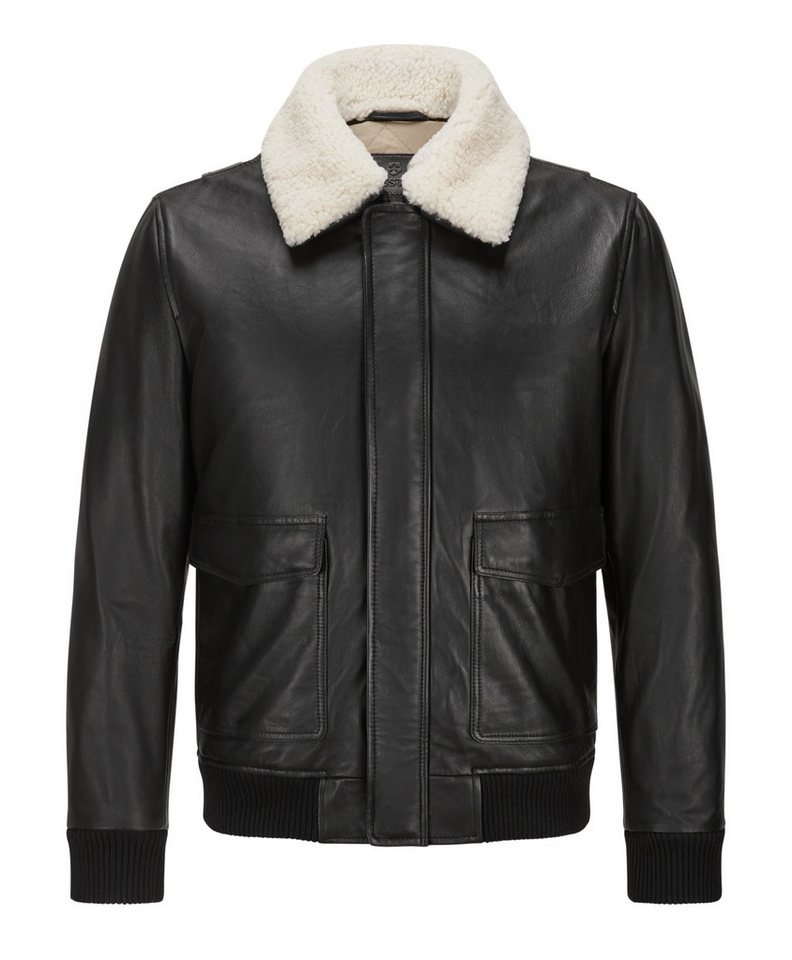 MILESTONE Lederjacke MSAlfio Lammnappa mit abnehmbarem Lammfellkragen im Aviator-Stil – Bild 5 von 5