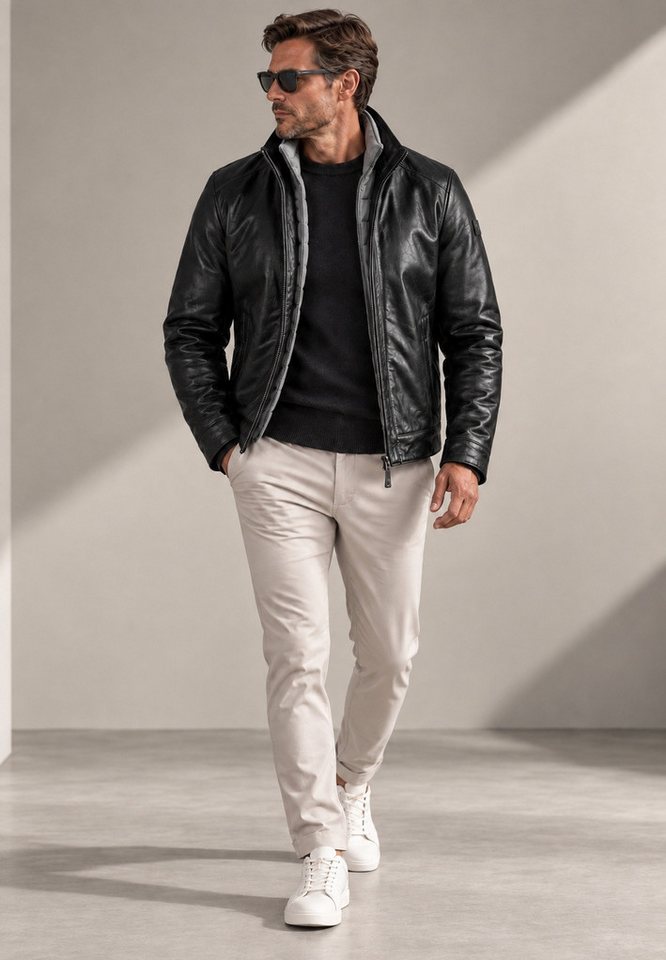 MILESTONE Lederjacke MSBarney Lammleder 2-Tone Optik mit herausnehmbarem Windstopper – Bild 3 von 5