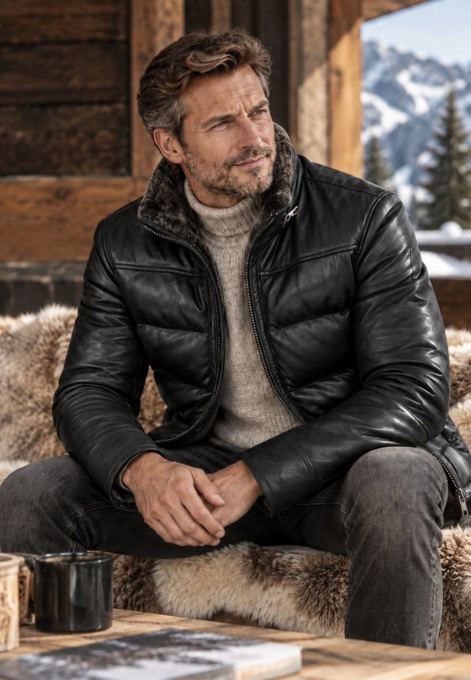 MILESTONE Lederjacke MSKilian Lammlederjacke mit echtem Lammfellkragen und warmer Wattierung – Bild 2 von 5