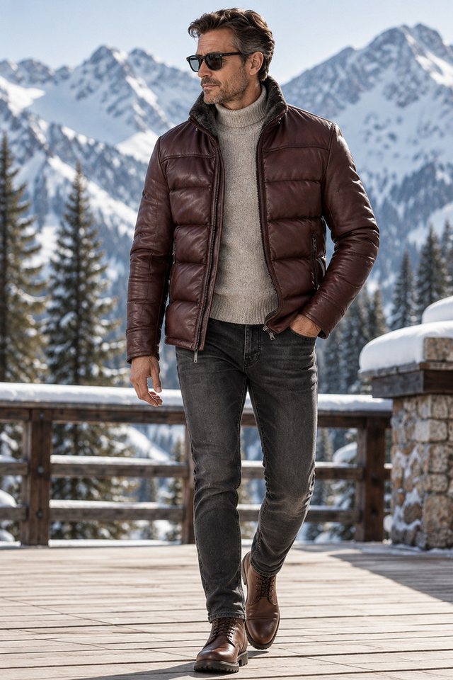MILESTONE Lederjacke MSKilian Lammlederjacke mit echtem Lammfellkragen und warmer Wattierung – Bild 2 von 5