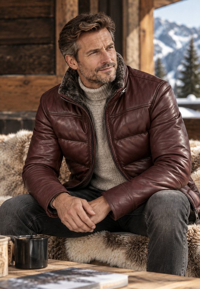 MILESTONE Lederjacke MSKilian Lammlederjacke mit echtem Lammfellkragen und warmer Wattierung – Bild 3 von 5