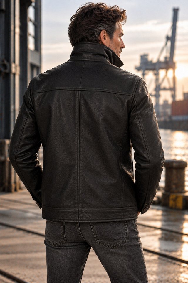 MILESTONE Lederjacke MSMarlon weiches Lammleder mit 2-Tone Vintage Rub-Off-Effekt – Bild 5 von 5