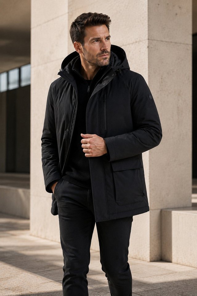 MILESTONE Parka MSKeith in Wolloptik, wasserabweisend & atmungsaktiv abnehmbarer Kapuze – Bild 2 von 5