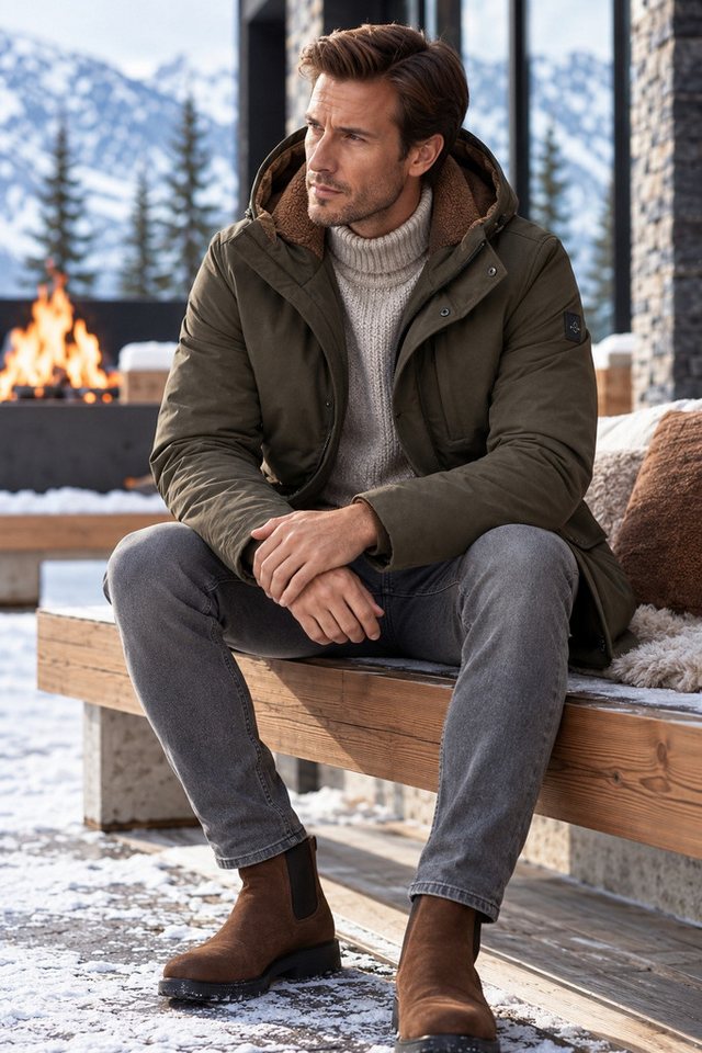 MILESTONE Parka MSLario Wasserabweisend, Sorona Isolierung, gefütterte Kapuze, gewachste Optik – Bild 3 von 5