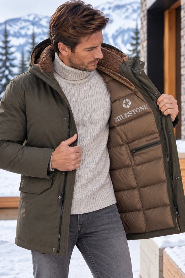 MILESTONE Parka MSLario Wasserabweisend, Sorona Isolierung, gefütterte Kapuze, gewachste Optik – Bild 4 von 5