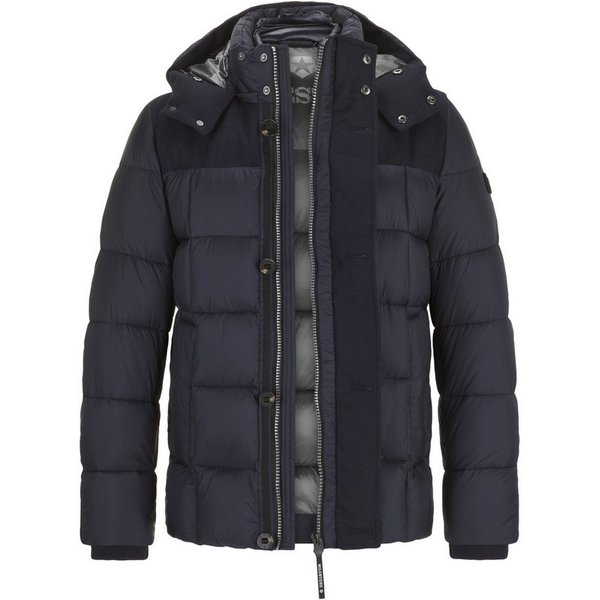 MILESTONE Steppjacke MSTimber Winterjacke im Materialmix mit Kapuze, waserabweisend und winddicht