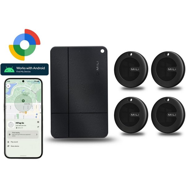 Mili Bluetooth Tracker Karte&Schlüsselfinder mit "Google Find My Device" GPS-Tracker (5-in-1 Familien-Set (4Tag+Karte):Koffer&Schlüssel–Kein Abo)