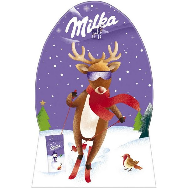MILKA Schokolade, Milka Lustiges Weihnachtsgeschenk gemischte Schokoladen Packung 115g