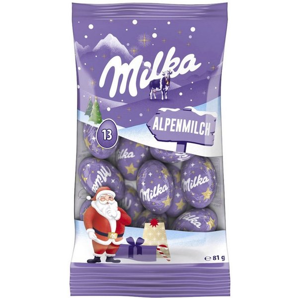 MILKA Schokolade, Milka Schoko Kugeln Alpenmilch Schokolade Packung 81g
