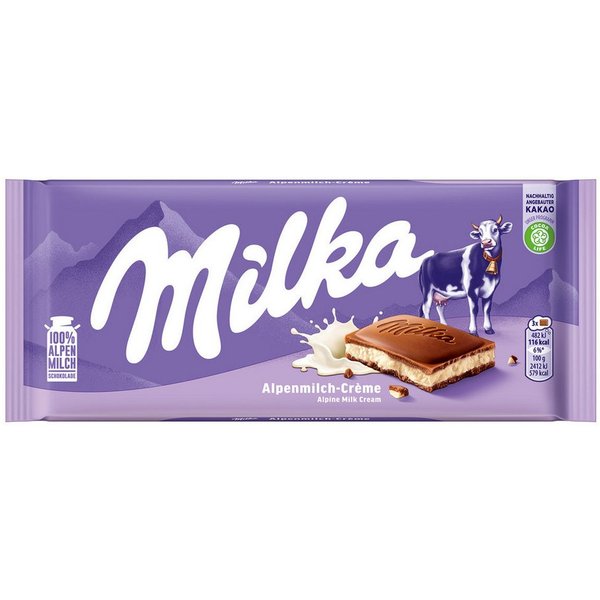 MILKA Schokolade, Milka Schokolade Alpen Milchcreme
