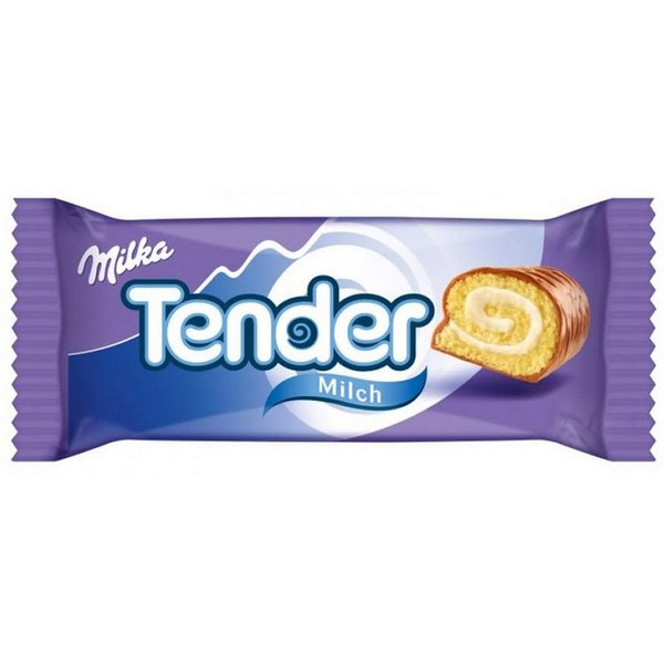 MILKA Schokolade, Milka Tender Milk umhüllt mit Alpenmilch Schokolade kleiner Kuchen 37g