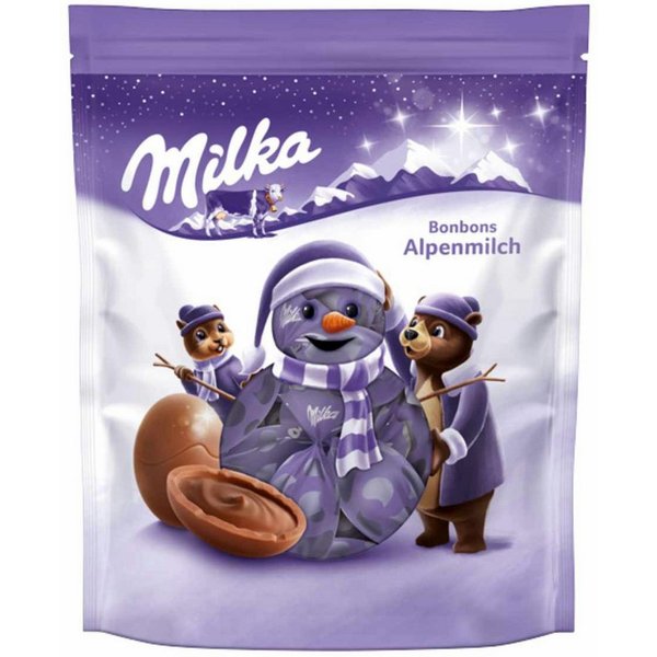 MILKA Schokolade, Milka Bonbons Alpenmilch mit feiner Alpenmilch Creme Füllung 86g