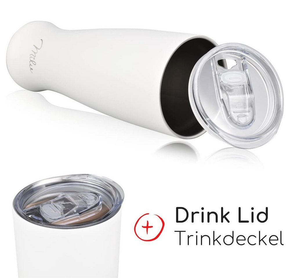 Milu Bierglas Weizenbierglas mit Deckel, Edelstahl, 500 ml, isoliert mit Deckel – Bild 4 von 5