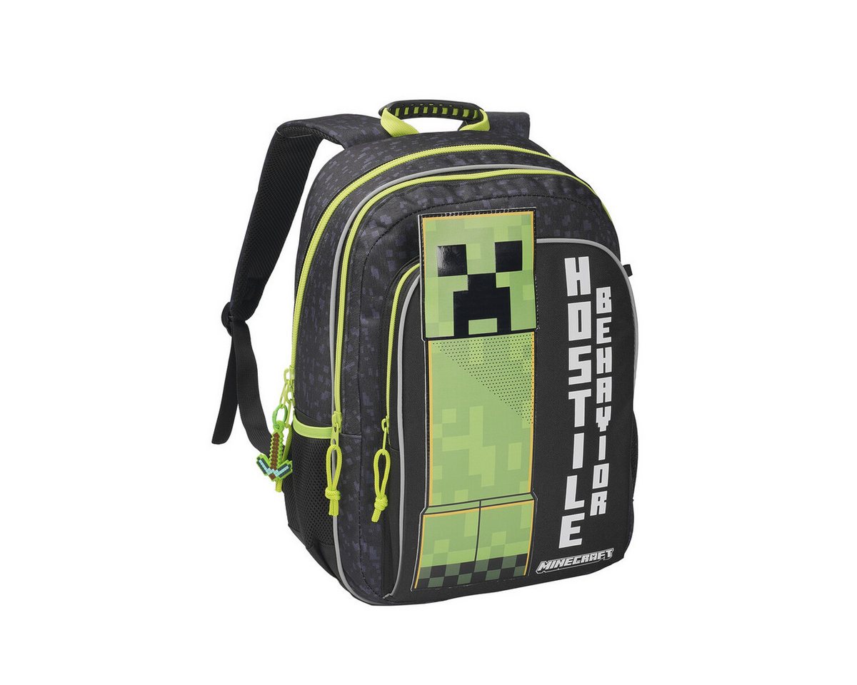 Minecraft Kinderrucksack - Rucksack mit Fronttasche und Seitennetzen (1-tlg) – Bild 2 von 5