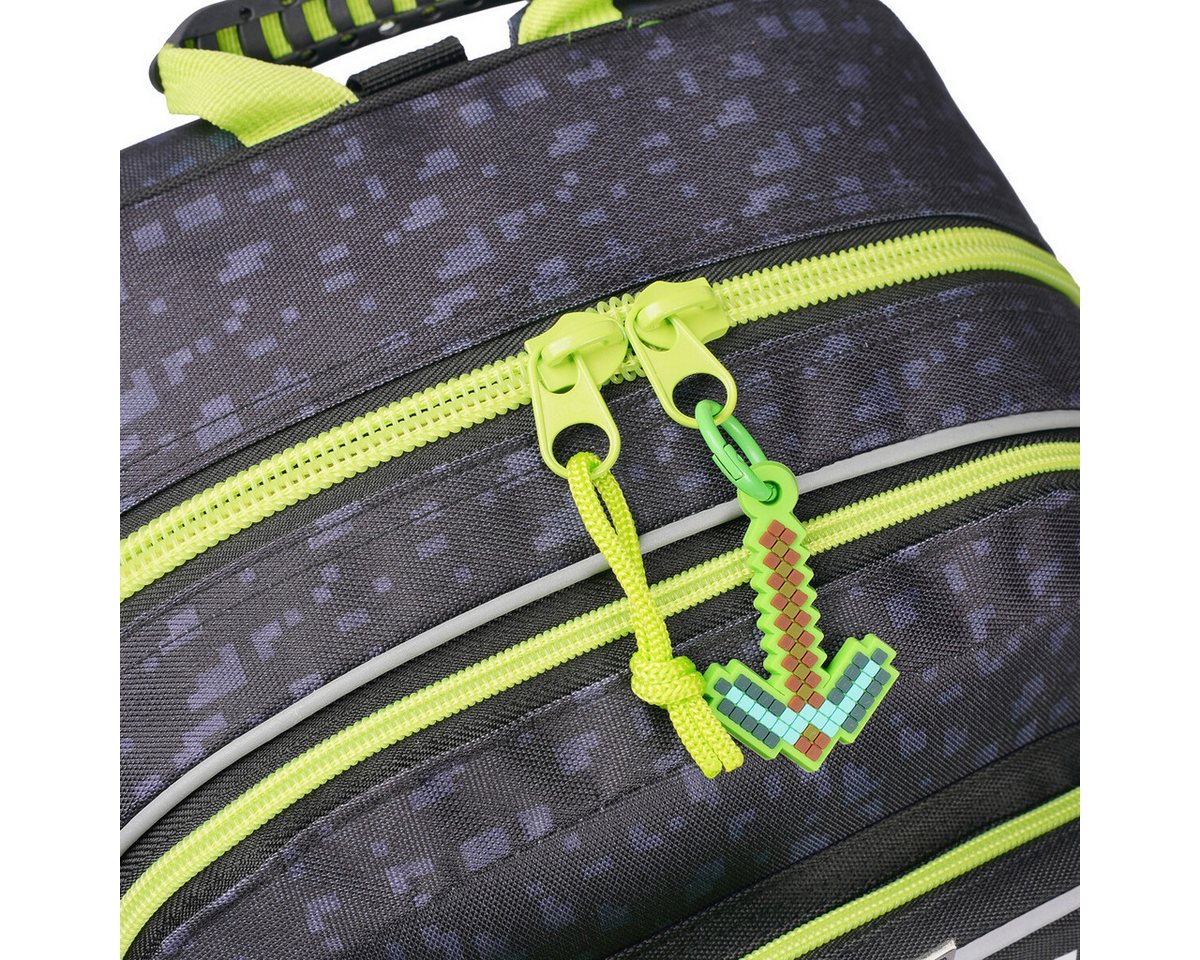 Minecraft Kinderrucksack - Rucksack mit Fronttasche und Seitennetzen (1-tlg) – Bild 5 von 5