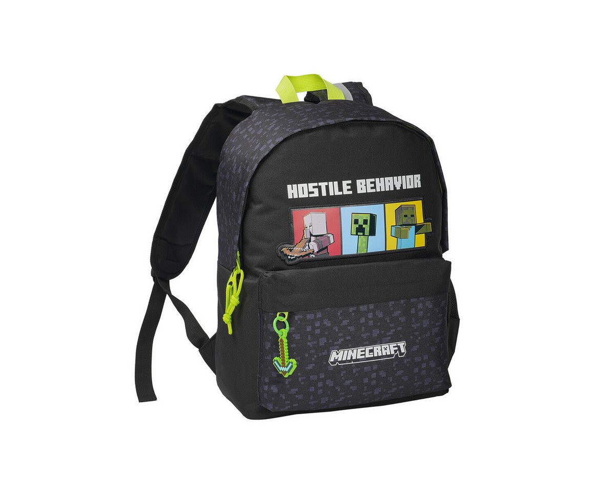 Minecraft Kinderrucksack - Rucksack mit Fronttasche und Seitennetzen (1-tlg) – Bild 2 von 5