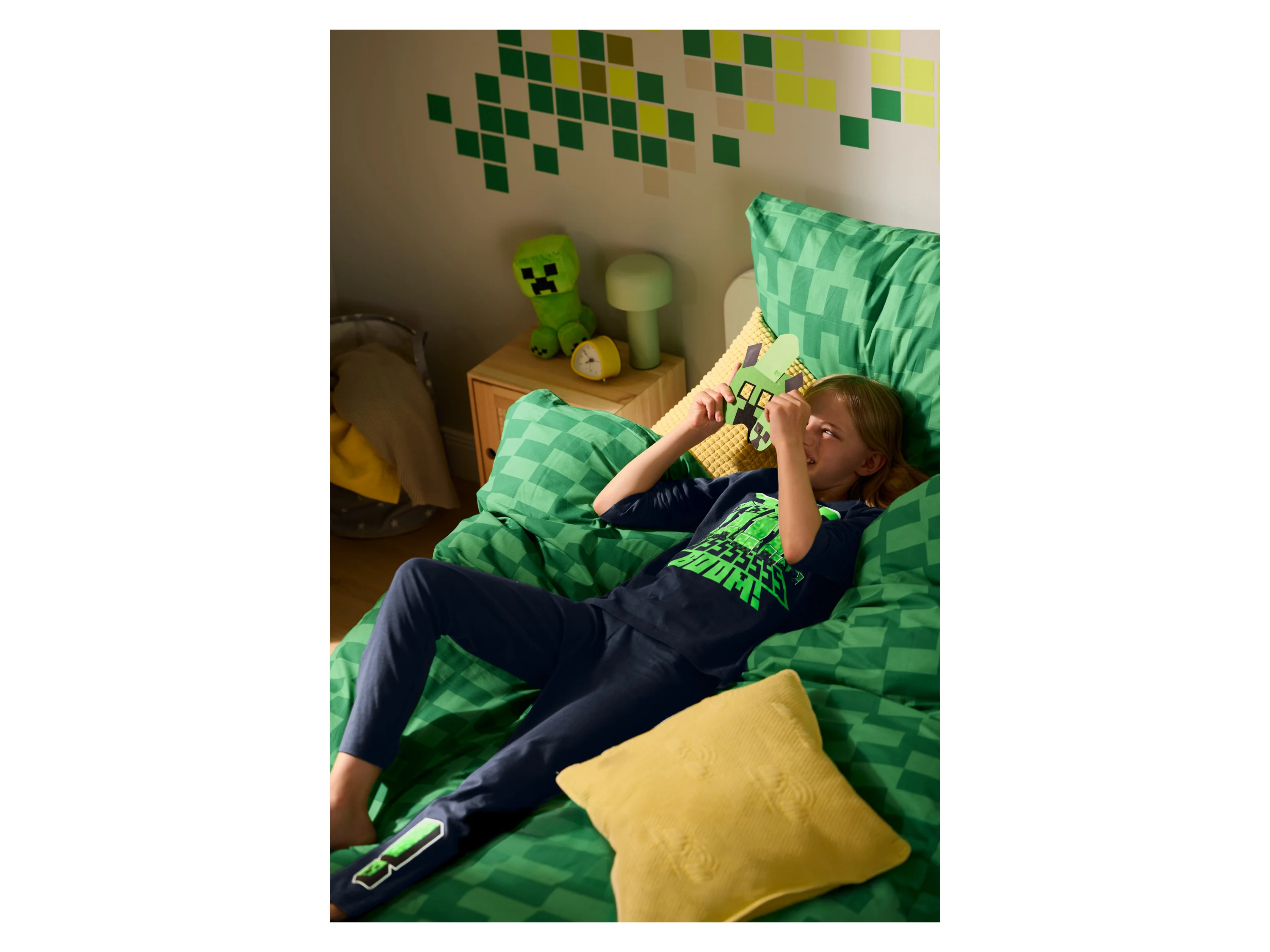 Minecraft Schlafanzug (Navy, 122/128) – Bild 4 von 4