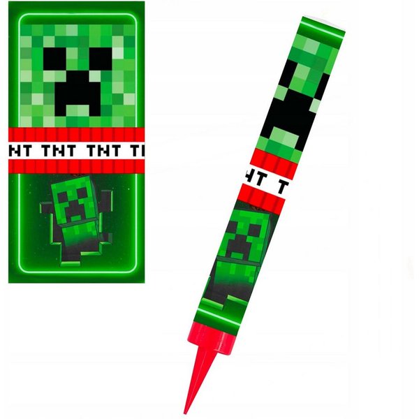 Minecraft Tortenstecker Tortenfontäne Grün Pixel 12cm Kuchenfontäne Party Hochzeit, (1-tlg)
