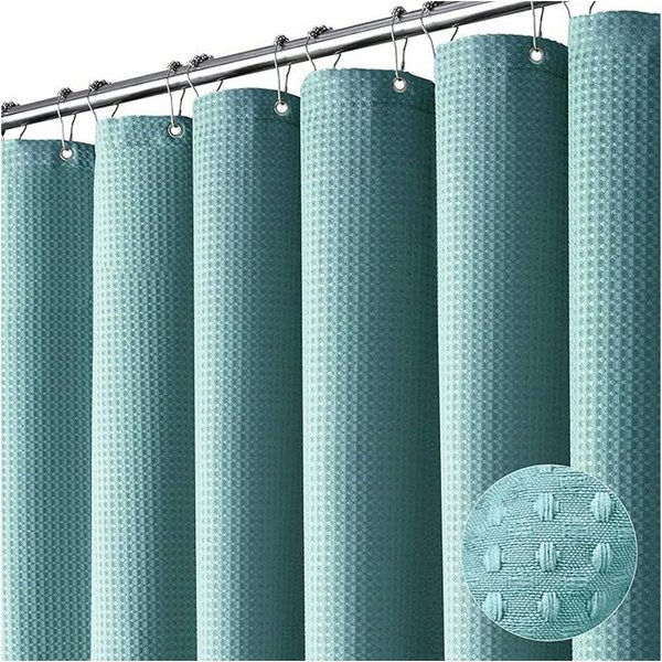 Minicloss Duschvorhang Duschvorhang aus Waffelstoff, wasserabweisend, waschbar & extra dick Breite 180 cm (1-tlg), strukturierter Stoffvorhang für Badezimmer