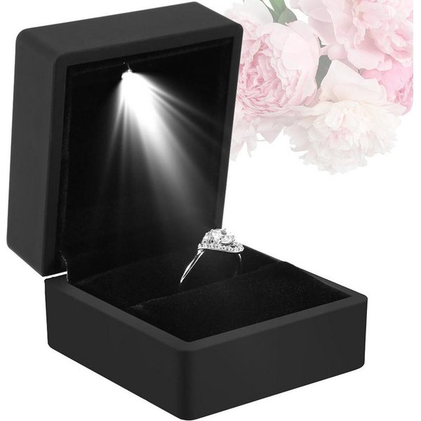 Minicloss Schmuckkasten LED Valentinstag Ringschachtel Ring Samt Schmuck Etui Verlobung