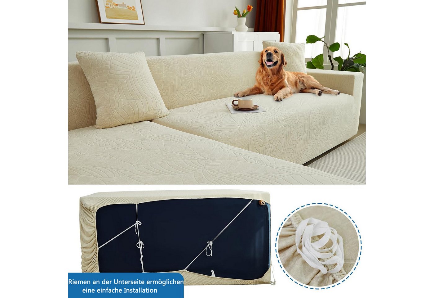 Minicloss Sofabezug High Stretch Sofabezug Moderne Sofaüberwurf Elastische Sofahusse, für Wohnzimmer Protector für Hunde Haustiere – Bild 3 von 5