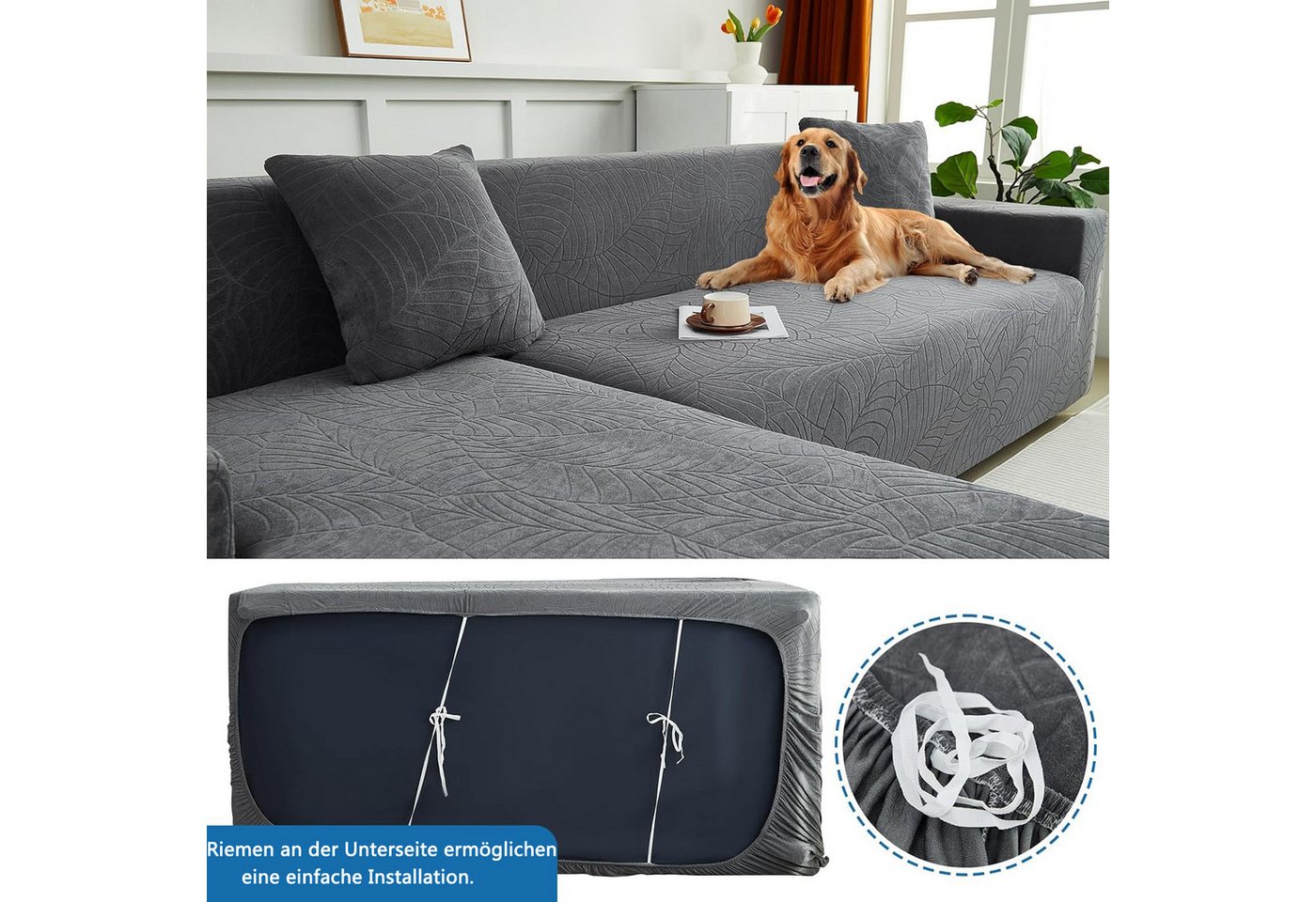 Minicloss Sofabezug High Stretch Sofabezug Moderne Sofaüberwurf Elastische Sofahusse, für Wohnzimmer Protector für Hunde Haustiere – Bild 3 von 5
