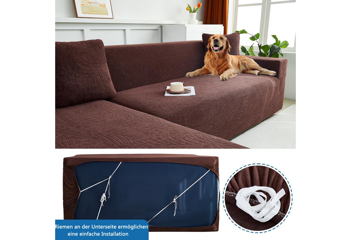 Minicloss Sofabezug High Stretch Sofabezug Moderne Sofaüberwurf Elastische Sofahusse, für Wohnzimmer Protector für Hunde Haustiere – Bild 3 von 5