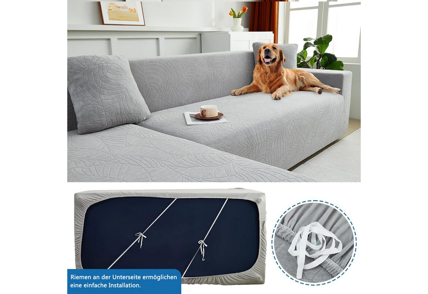 Minicloss Sofabezug High Stretch Sofabezug Moderne Sofaüberwurf Elastische Sofahusse, für Wohnzimmer Protector für Hunde Haustiere – Bild 3 von 5