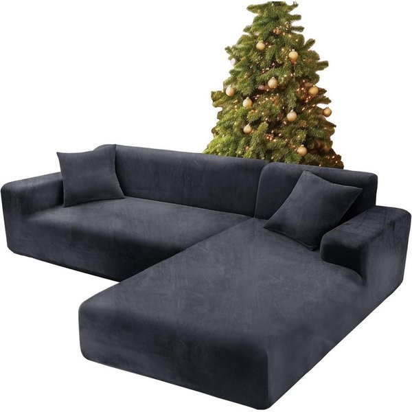 Minicloss Sofabezug Stretch-Sofabezug Dicke Samt Sofa Überwürfe Sofabezug, Sofahusse mit Armlehne für Wohnzimmer, Protector für Hunde Haustiere