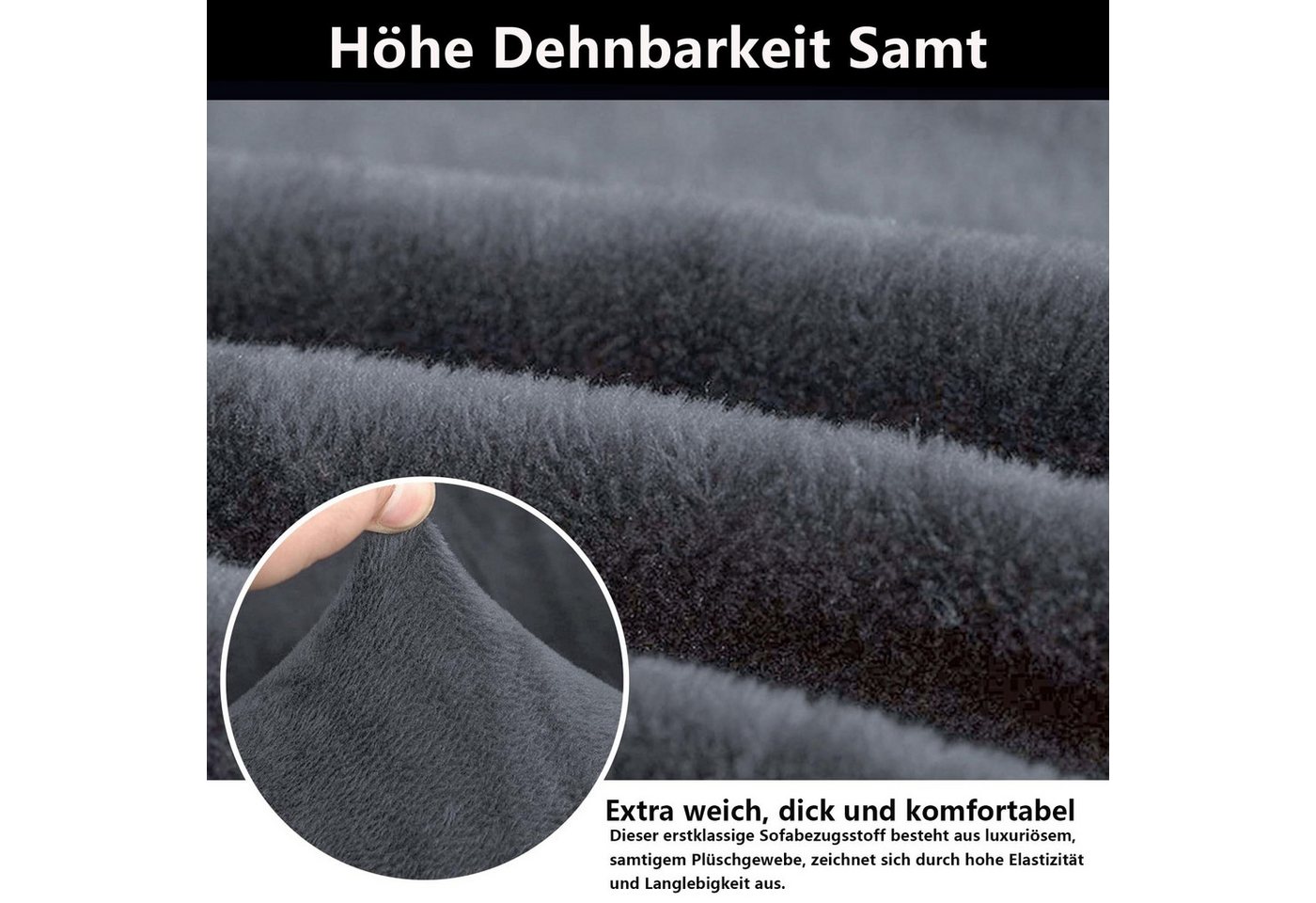 Minicloss Sofabezug Stretch-Sofabezug Dicke Samt Sofa Überwürfe Sofabezug, Sofahusse mit Armlehne für Wohnzimmer, Protector für Hunde Haustiere – Bild 3 von 5