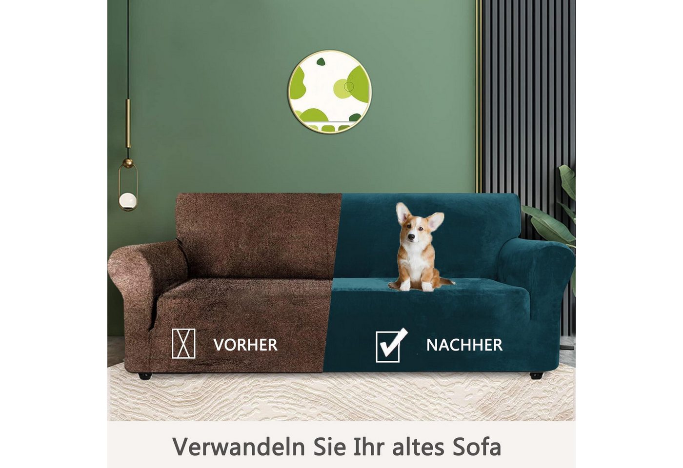 Minicloss Sofahusse 1/2/3/4 Sitzer Sofabezug, Modern Sofaüberwurf Elastische Couchbezug, waschbarer, mit Armlehne, Protector für Hunde Haustiere – Bild 5 von 5