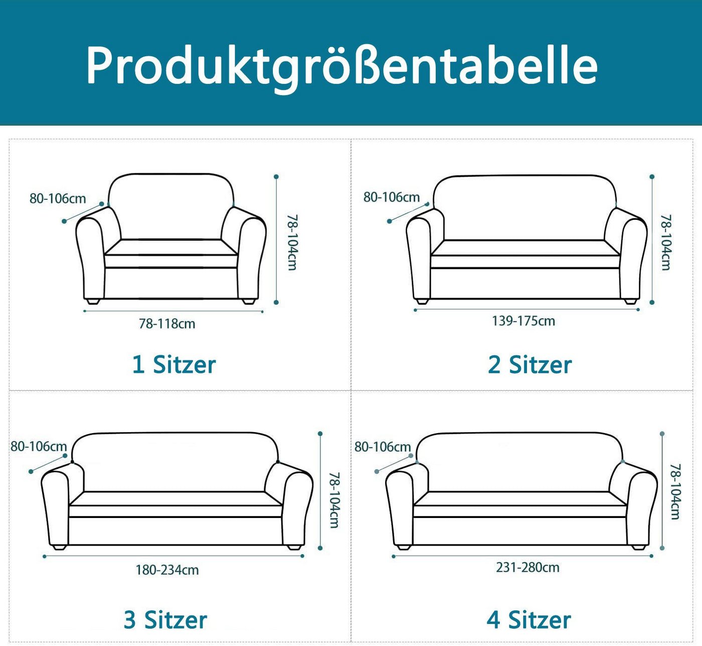 Minicloss Sofahusse 1/2/3/4 Sitzer Sofabezug, Modern Sofaüberwurf Elastische Couchbezug, waschbarer, mit Armlehne, Protector für Hunde Haustiere – Bild 2 von 5