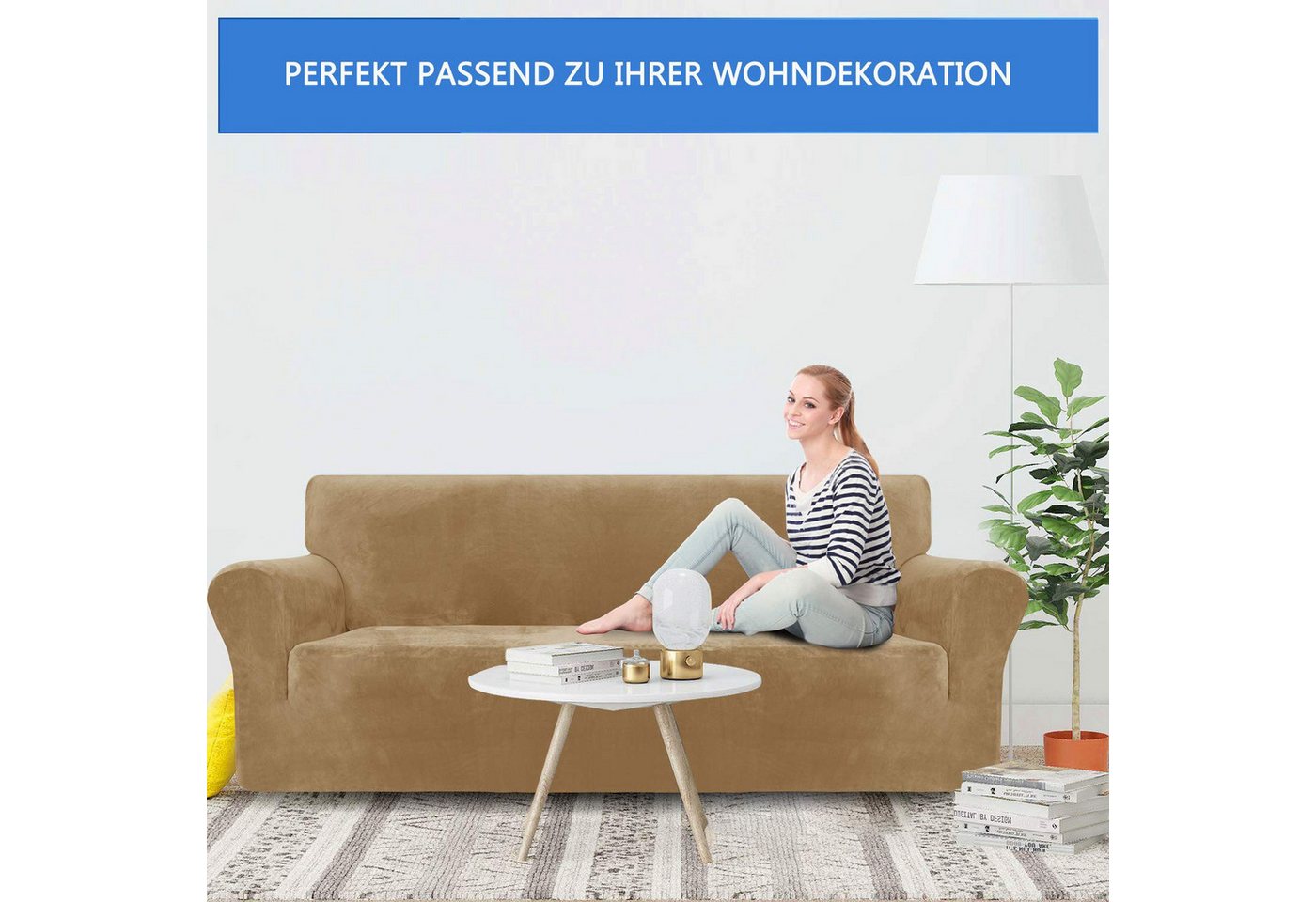 Minicloss Sofahusse 1/2/3/4 Sitzer Sofabezug, Modern Sofaüberwurf Elastische Couchbezug, waschbarer, mit Armlehne, Protector für Hunde Haustiere – Bild 3 von 5