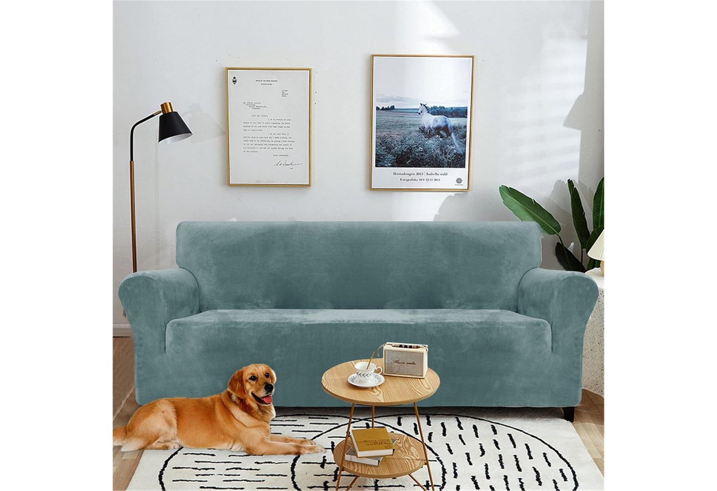 Minicloss Sofahusse 1/2/3/4 Sitzer Sofabezug, Modern Sofaüberwurf Elastische Couchbezug, waschbarer, mit Armlehne, Protector für Hunde Haustiere – Bild 3 von 5