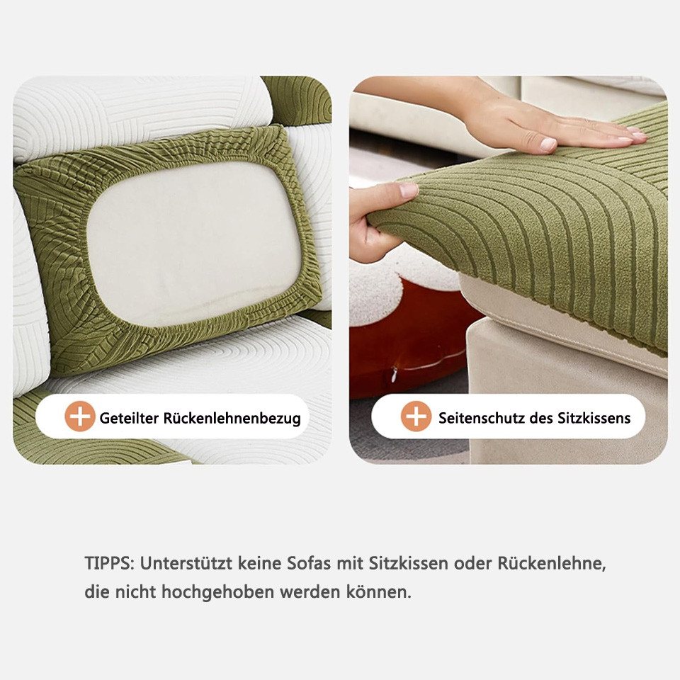 Minicloss Sofahusse Sofa Sitzbezüge Schonbezug, Elastic Stretch Sofasitzbezug, mit elastischer Unterseite – Bild 4 von 5