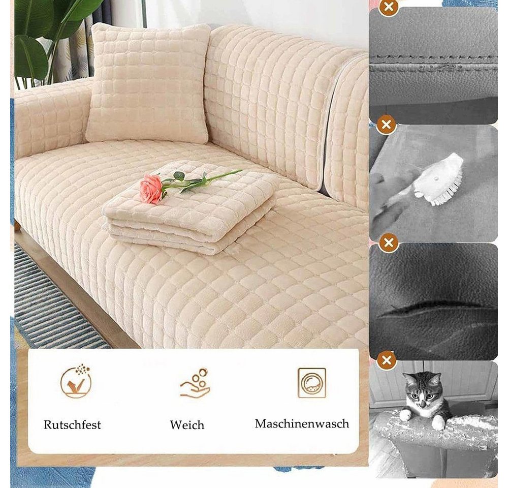 Minicloss Sofaschoner Sofabezug 1 2 3 4 Sitzer Sofaschoner rutschfest L Form Sofaüberwurf, Couch Bezug Ecksofa, Sofa Überzug Couchbezug U Form – Bild 3 von 5