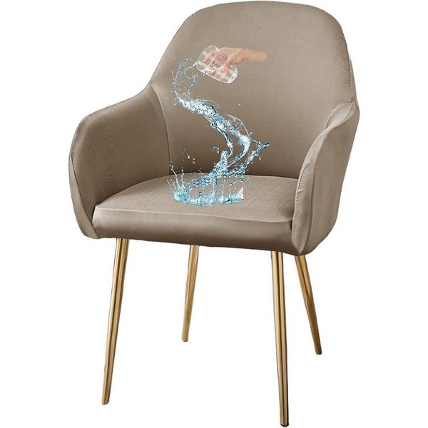 Minicloss Stuhlhusse Stretch Samt Stuhlhussen 1er Set Universal Sesselbezug Stuhlbezug, mit Armlehnen Abnehmbare Waschbar Esszimmerstühle Bezug
