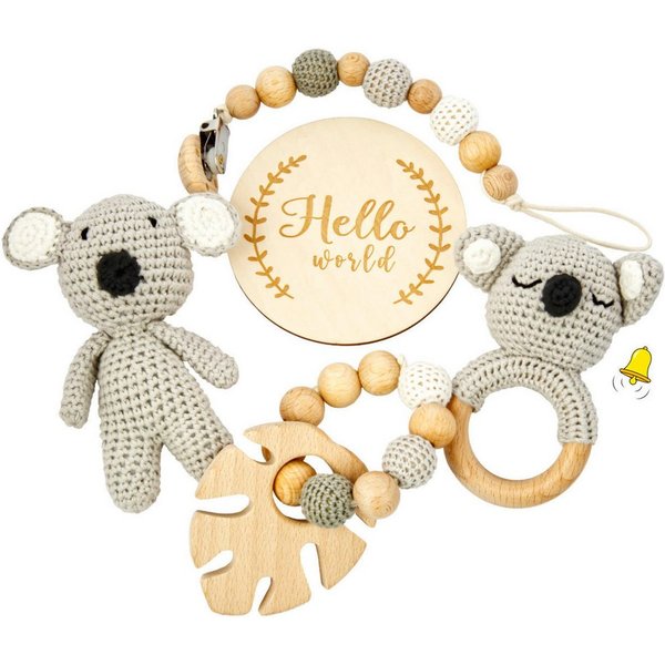 miniHeld Babypuppe Handgestrickter Koala Lako Geschenkbox zur Geburt oder Babyparty