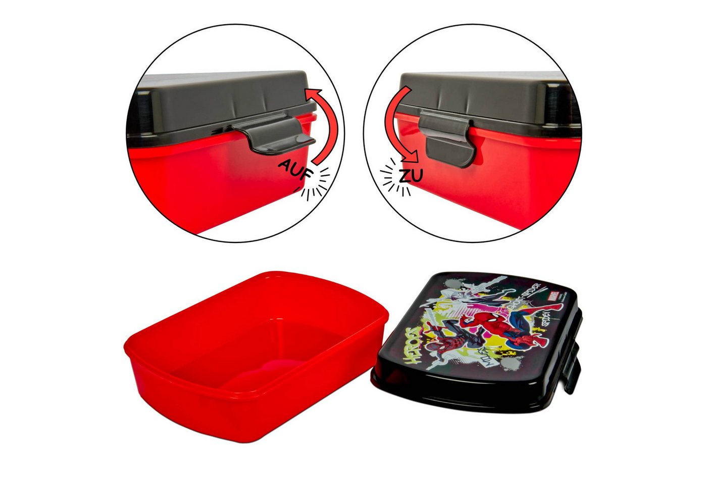 miniHeld Lunchbox Brotdose Trinkflasche Kinder Spiderman Superheld Lunchbox Aluflasche – Bild 4 von 5