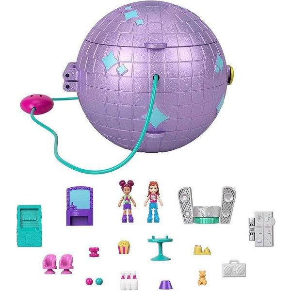 Mattel® Minipuppe Mattel HCG24 - Polly Pocket Doppelspaß Rollschuhdisco Schatulle